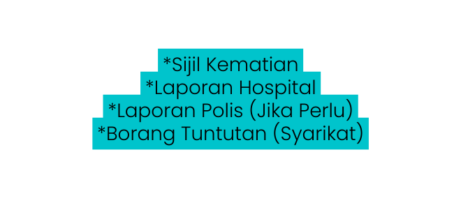 Sijil Kematian Laporan Hospital Laporan Polis Jika Perlu Borang Tuntutan Syarikat
