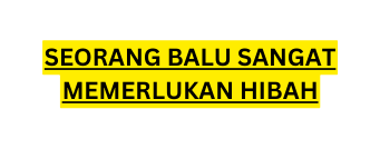 SEORANG BALU SANGAT MEMERLUKAN HIBAH